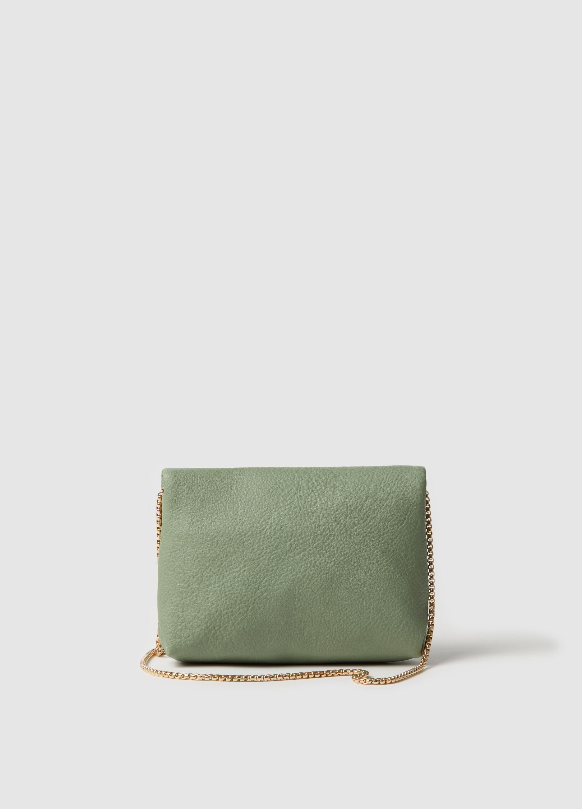 Metallic-effect bag with shoulder strap
