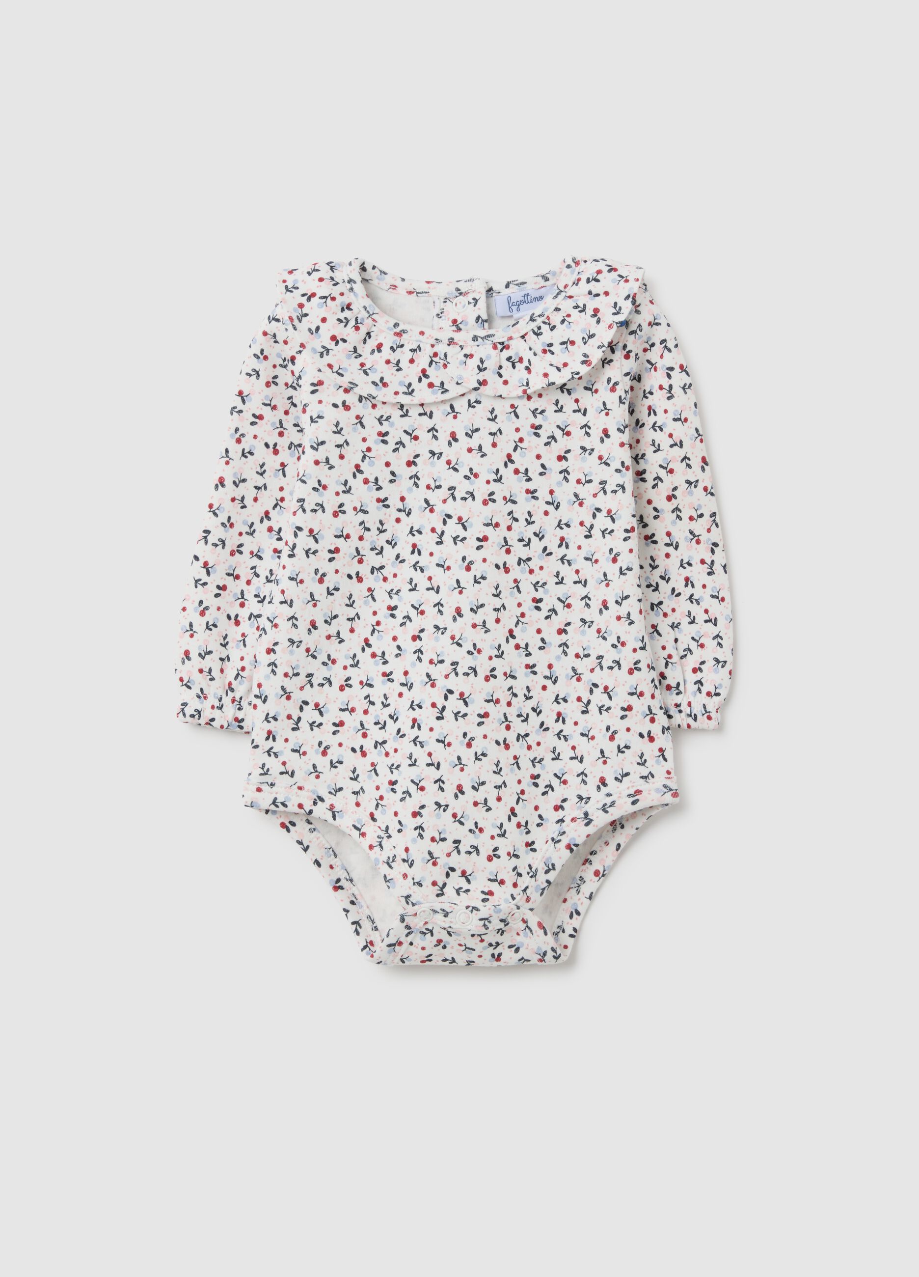Multicoloured pure cotton baby bodysuit