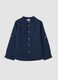 Regular fit blue linen blend long sleeve shirt for boys_0