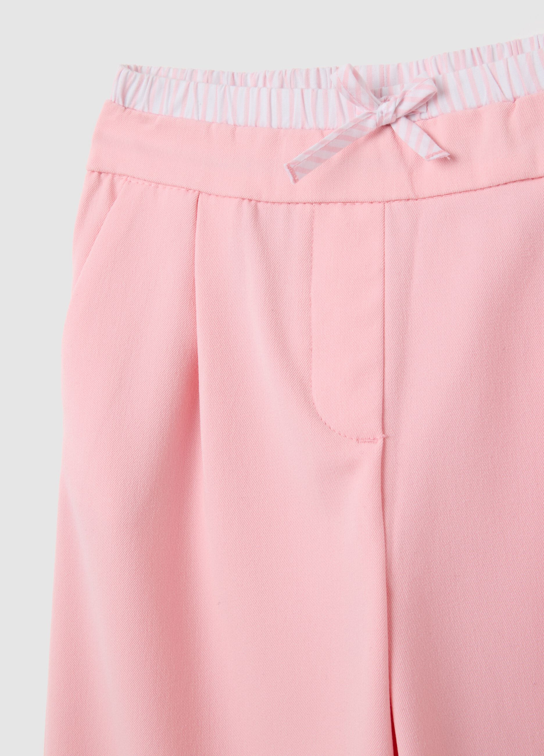 Pink girl's trousers, regular fit