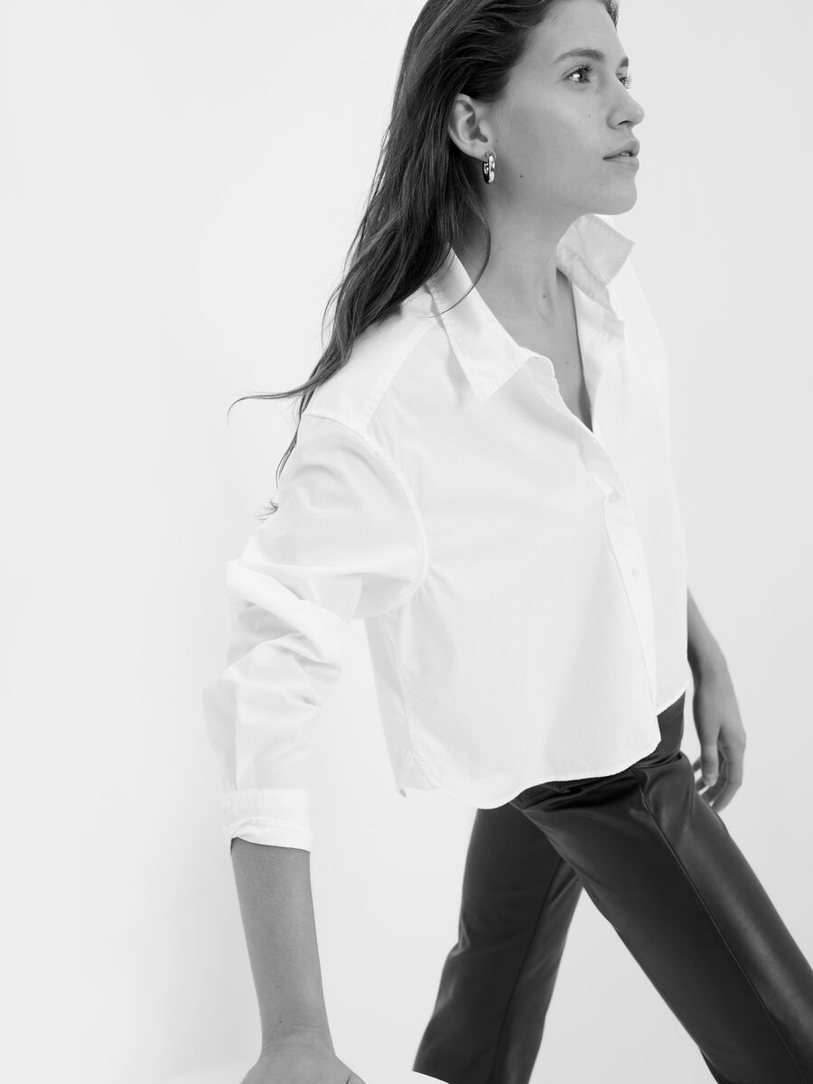 Camicia crop in popeline_0