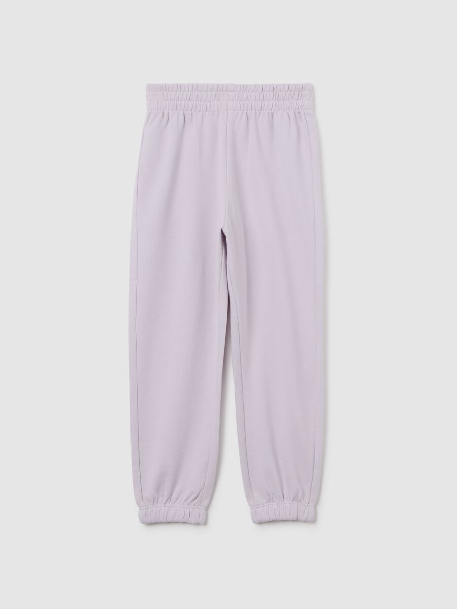 Girls' Regular Fit Purple Cotton Trousers_0