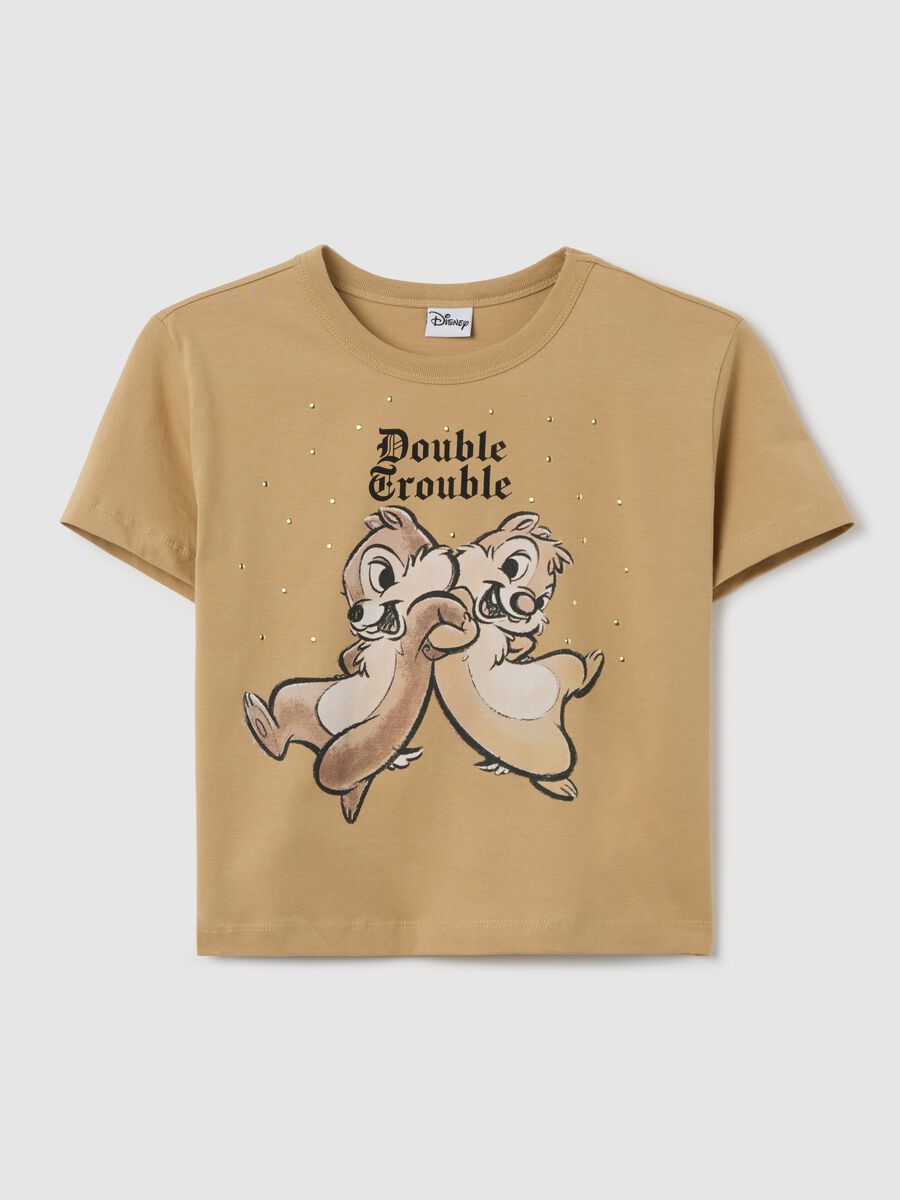 Beige T-shirt in cotton with Chip 'n' Dale print_4