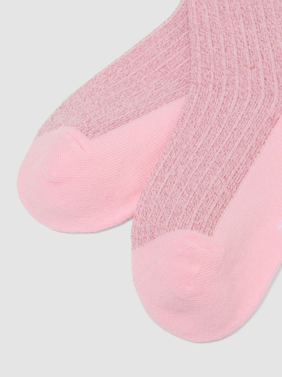 3-pack of multicolour glitter ribbed ankle socks in stretch organic cotton_2