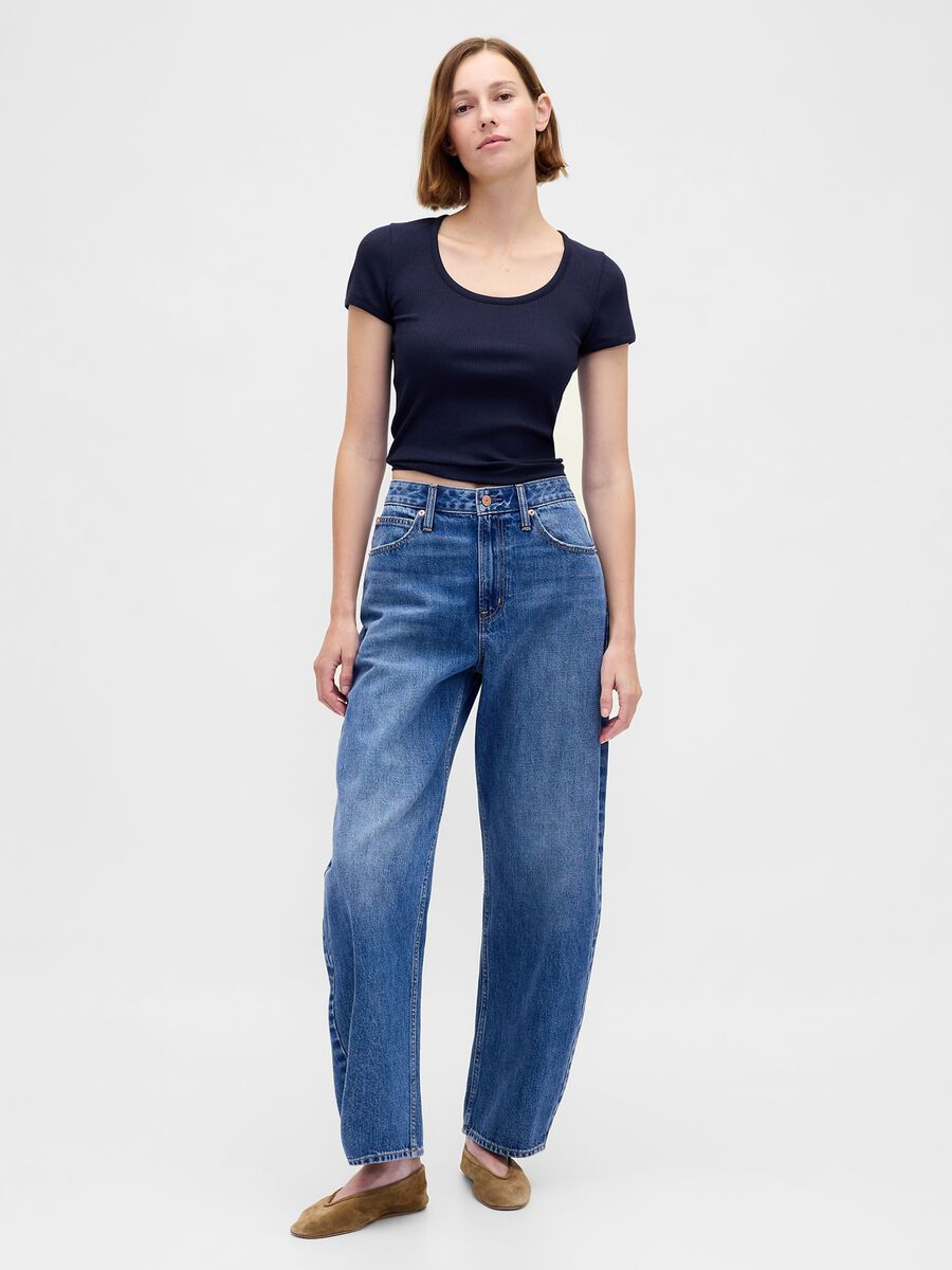 T-shirt blu a maniche corte_2