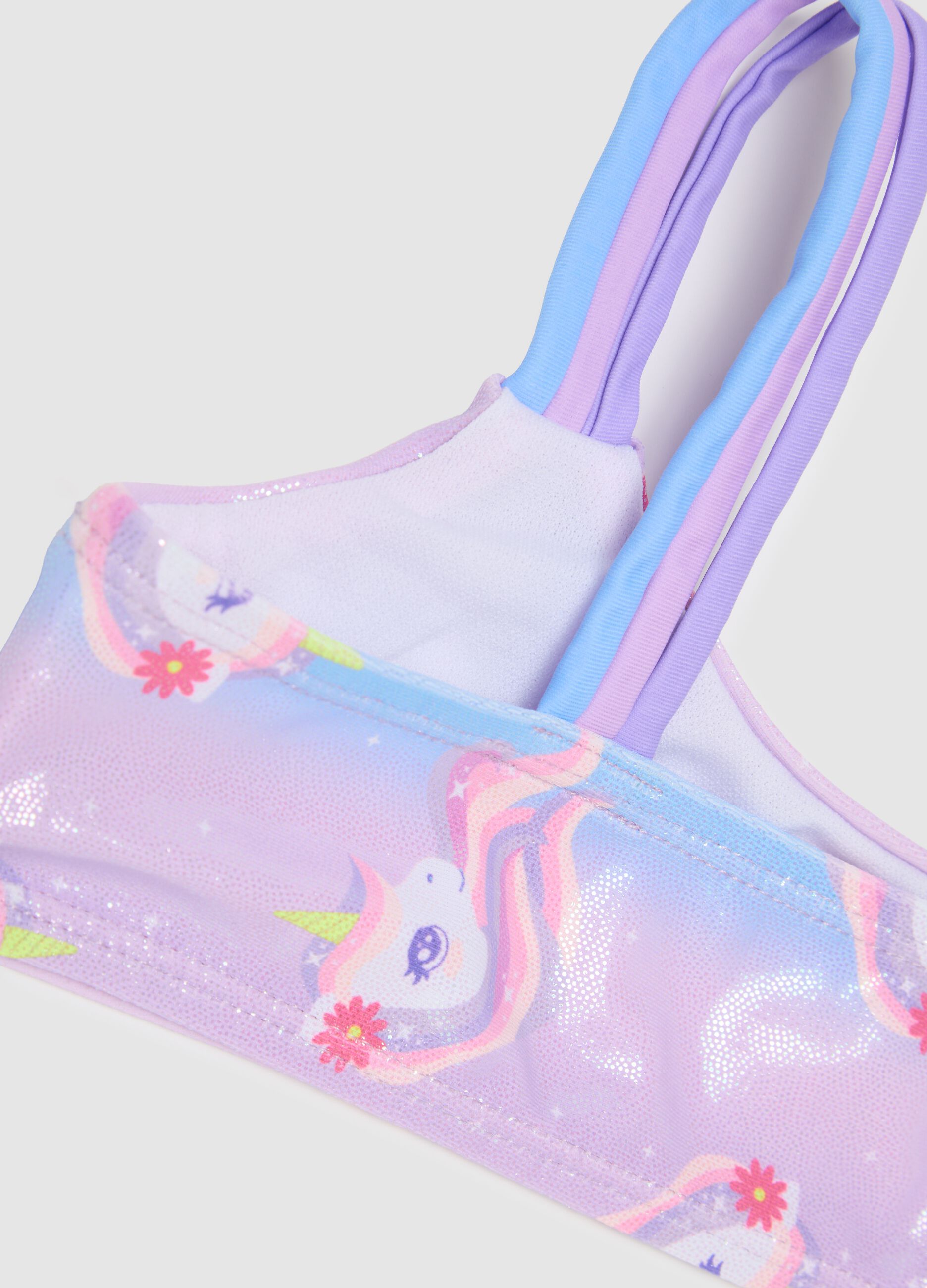 Costume da bagno da bambina in misto elasticizzato multicolor