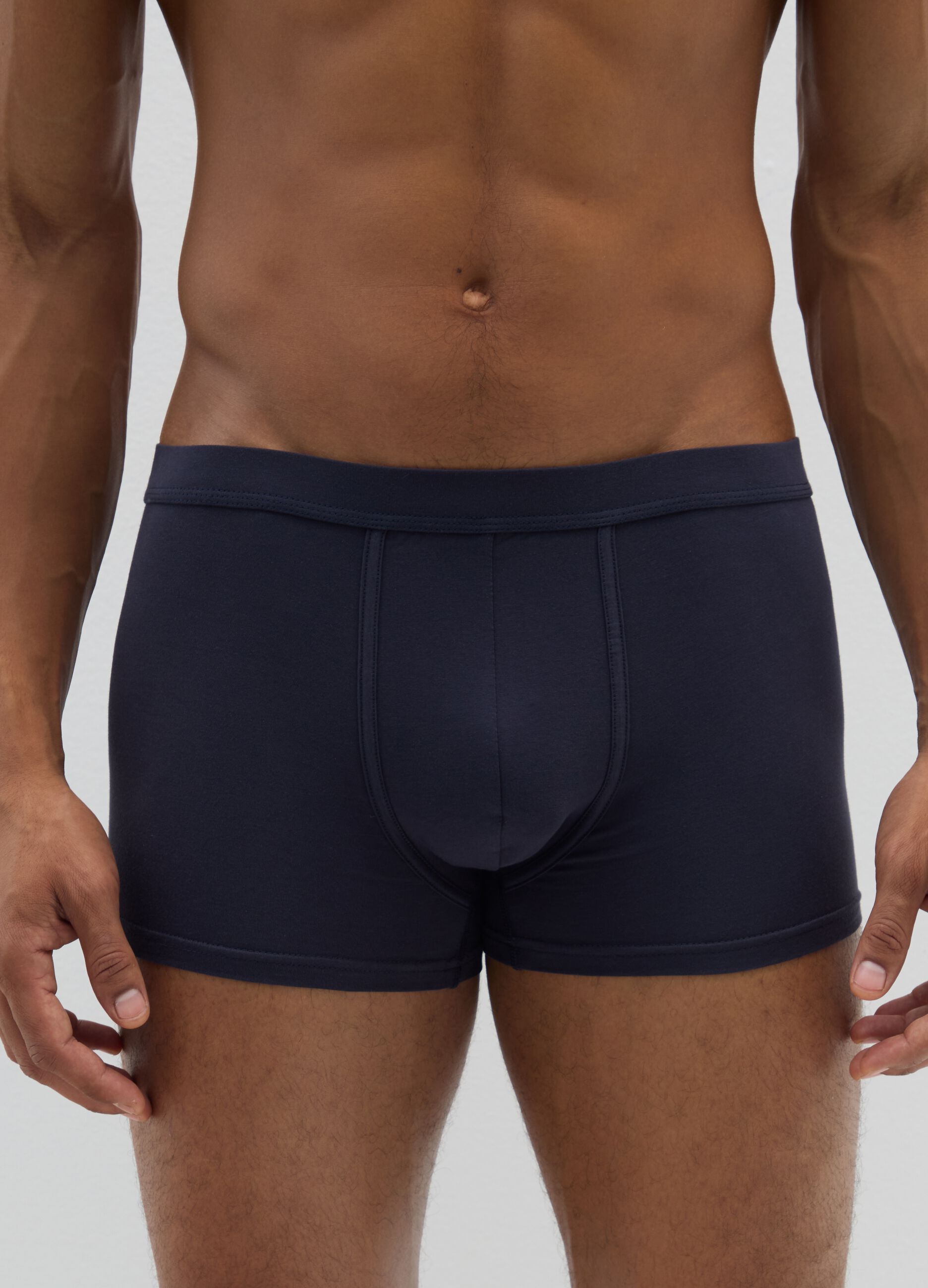 Bipack di boxer in cotone elasticizzato blu