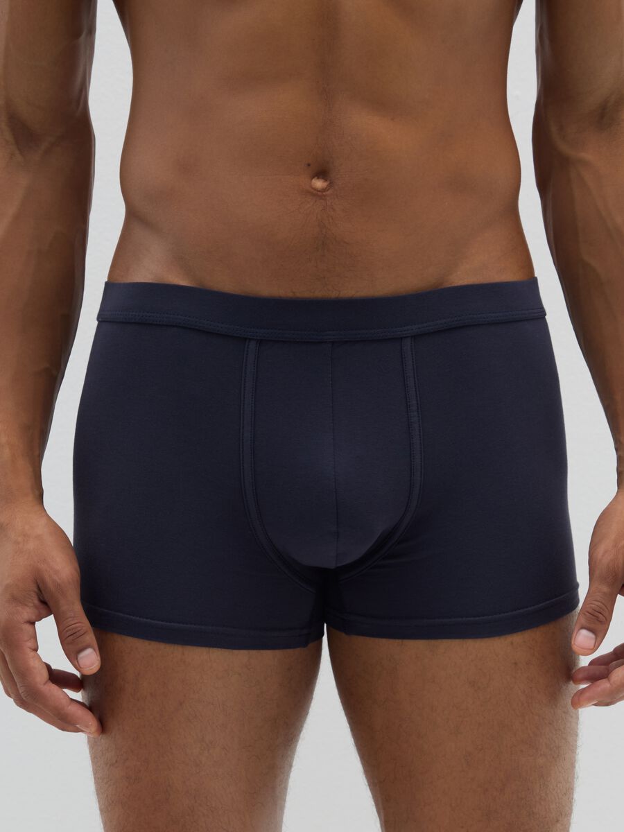 Bipack di boxer in cotone elasticizzato blu_1
