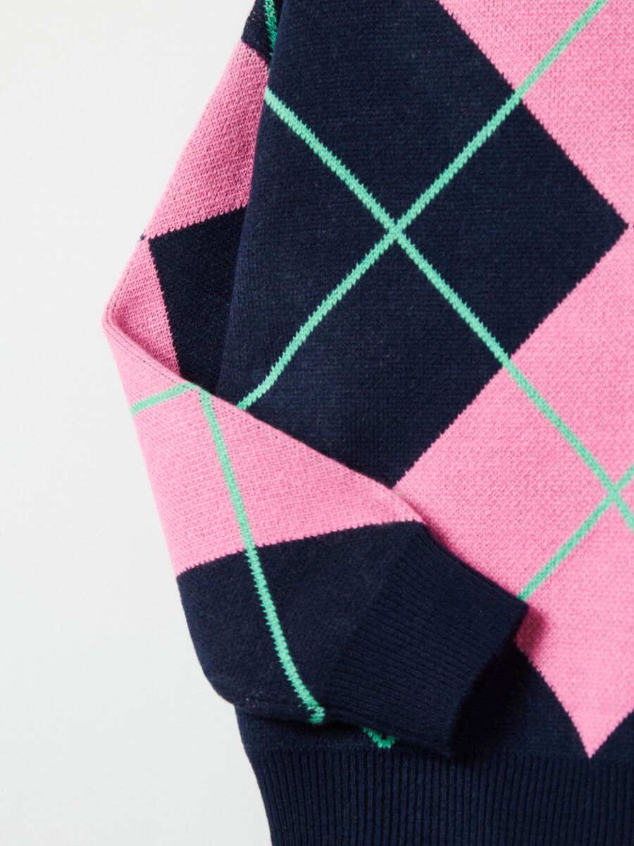 Pullover con lavorazione jacquard a rombi_2