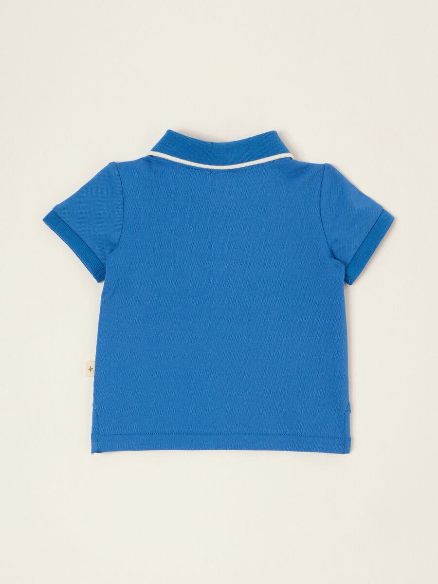 Baby regular-fit short-sleeved blue stretch-cotton polo shirt_2