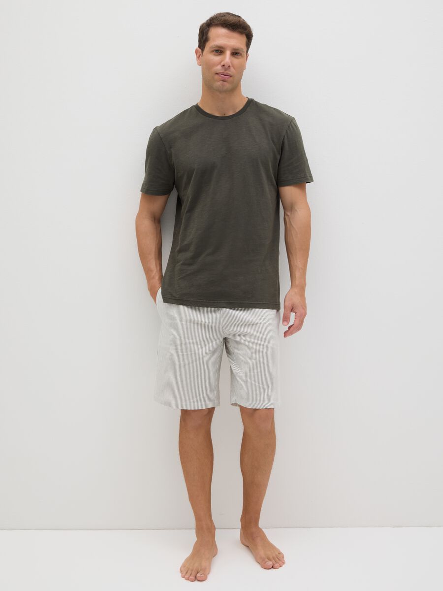 Men's pure cotton multicolour regular fit shorts with drawstring_0