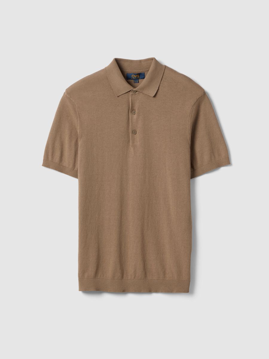 Beige pure cotton polo regular fit_4
