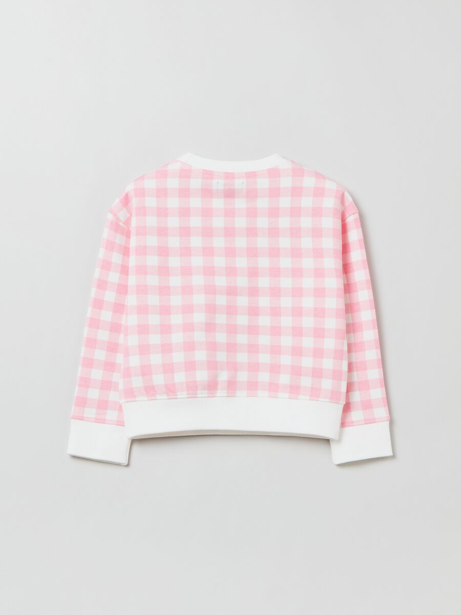 Cotton sweatshirt with gingham pattern_1