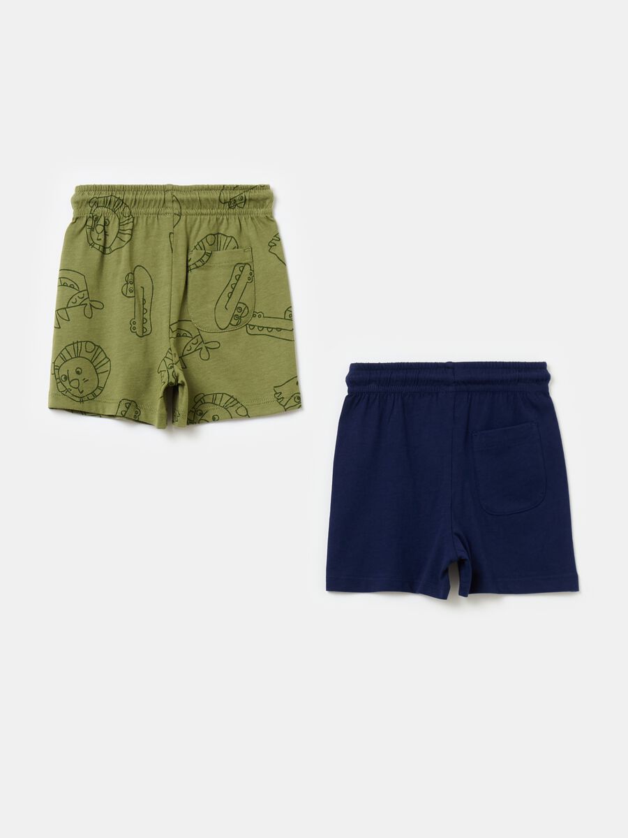 Two-pack cotton shorts with drawstring_1