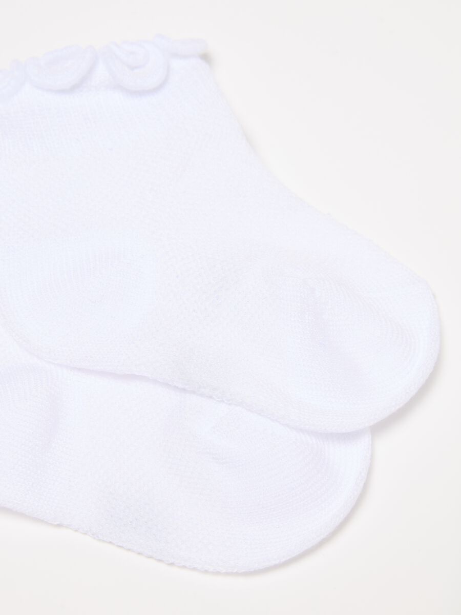 Two-pair pack short socks with wavy hem_2