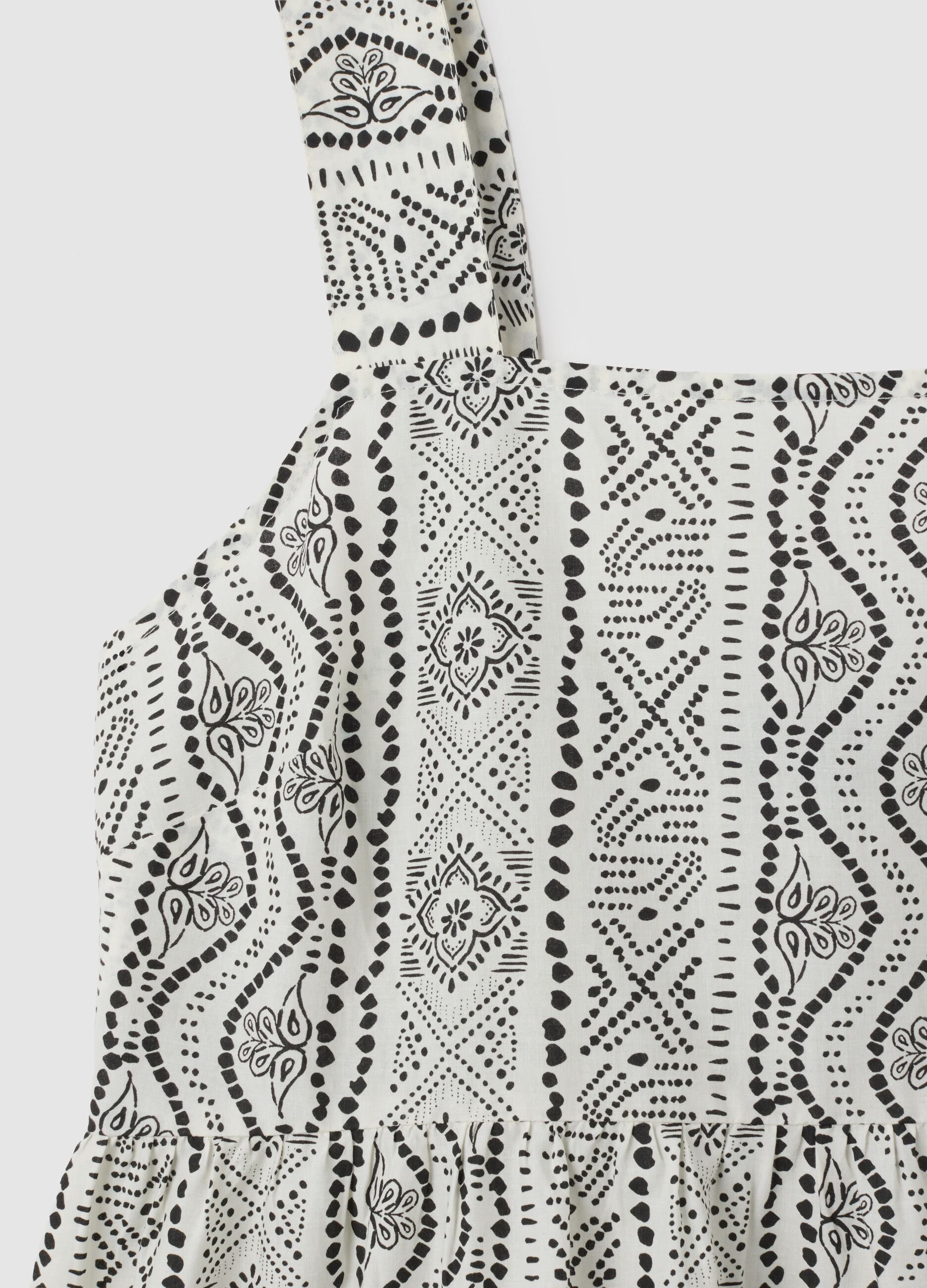 Women's dress in pure cotton, multicolour regular fit