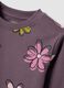 Felpa viola in puro cotone con stampa floreale e girocollo_2