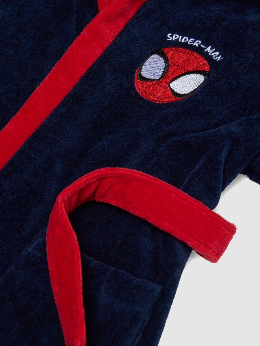 Accappatoio in puro cotone multicolor da neonato con design Spider-Man_2