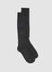 Long ribbed grey socks in pure organic cotton_0