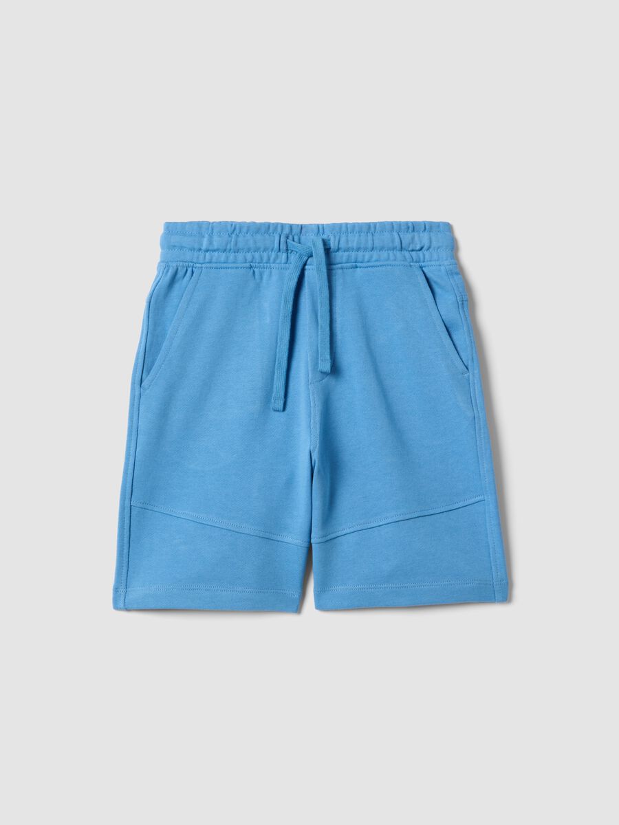 Shorts in puro cotone azzurri da bambino regular fit_0