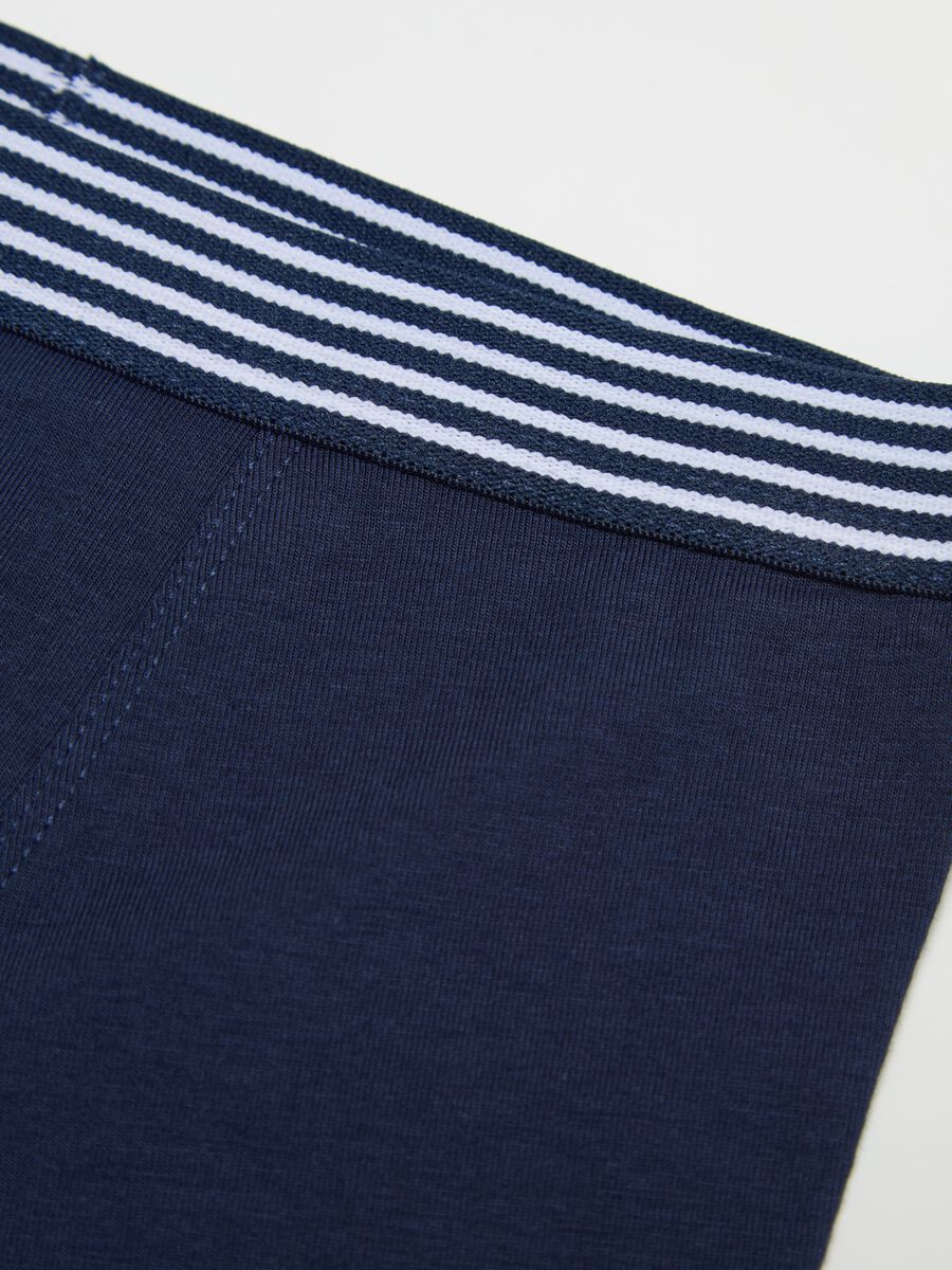 Boxer in cotone stretch con dettaglio a righe _3
