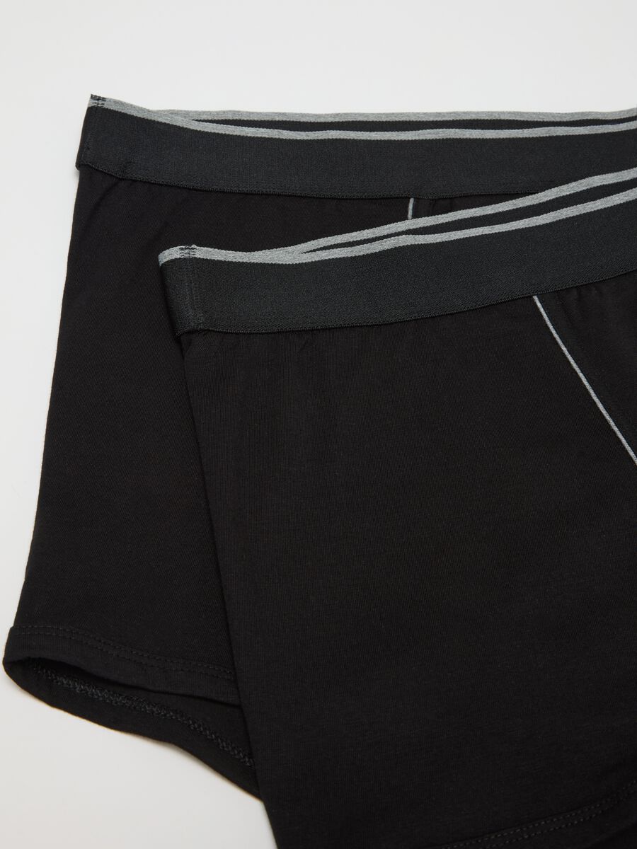 Bipack di boxer in cotone elasticizzato neri_1
