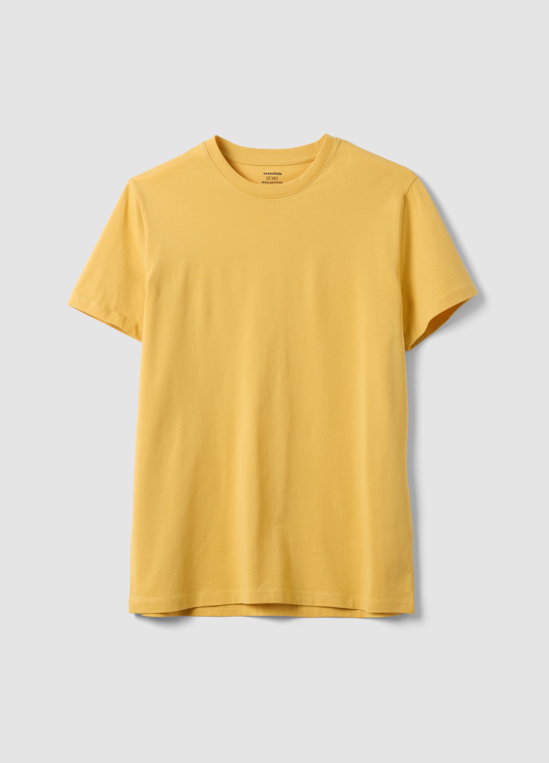Yellow pure cotton short-sleeve T-shirt