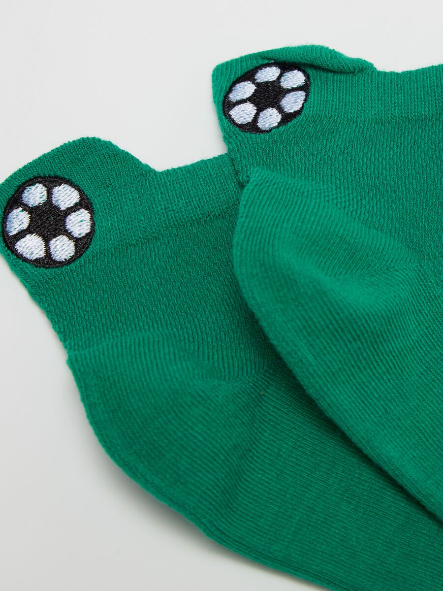 Three-pair pack shoe liners with sports motif embroidery_2