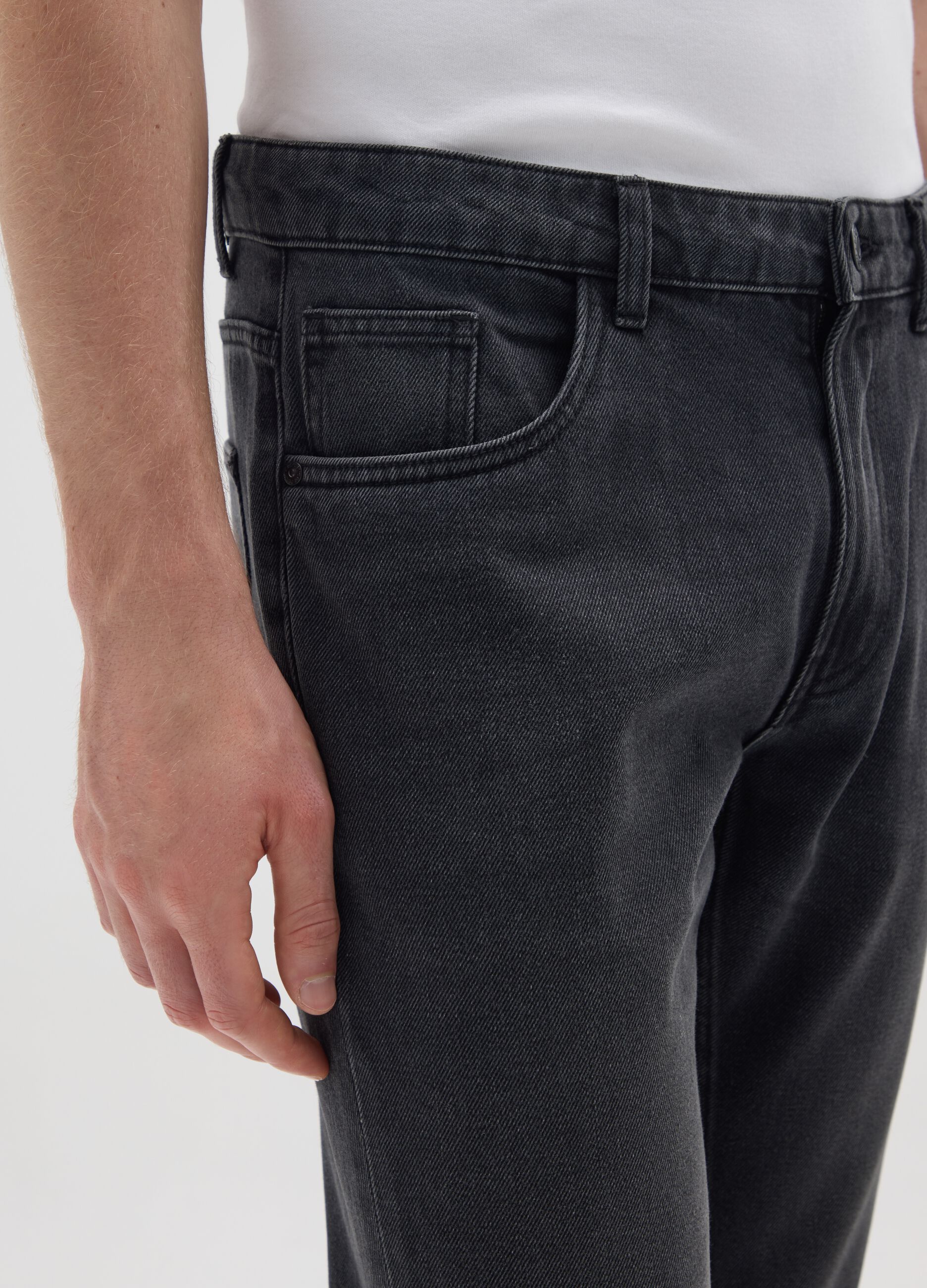 Regular fit black denim jeans