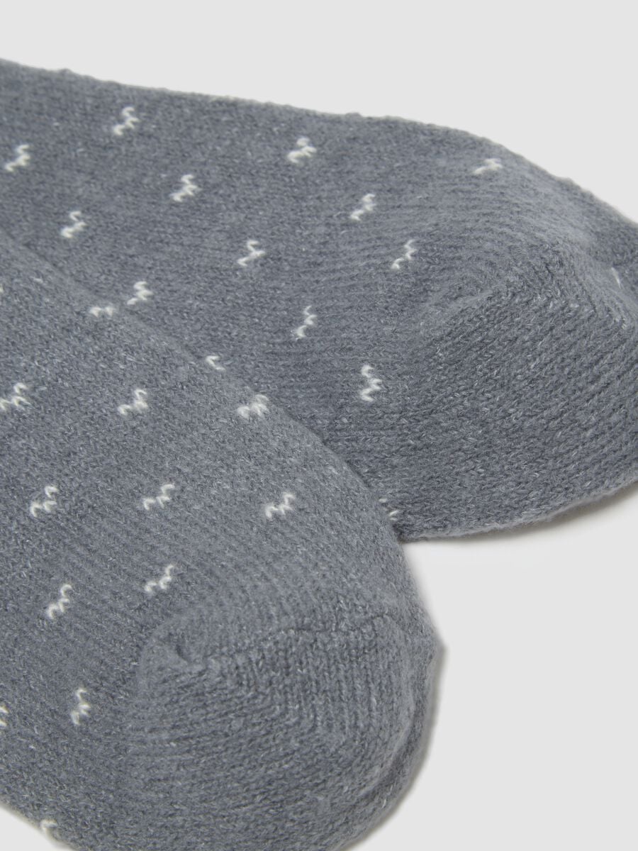 Calzini grigi melange in tessuto elasticizzato jacquard_2
