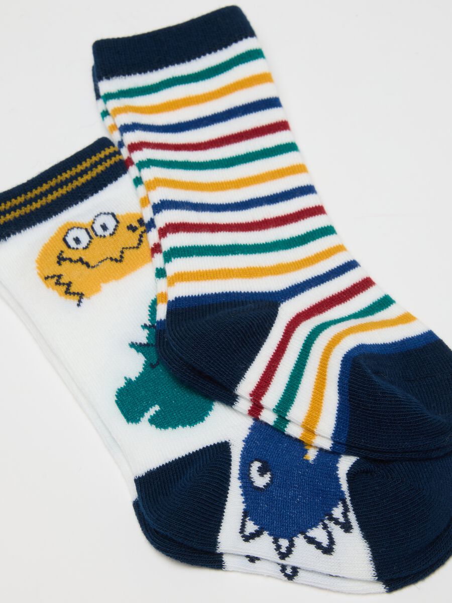 Baby Long Socks Tripack in Multicolour Cotton Blend_1