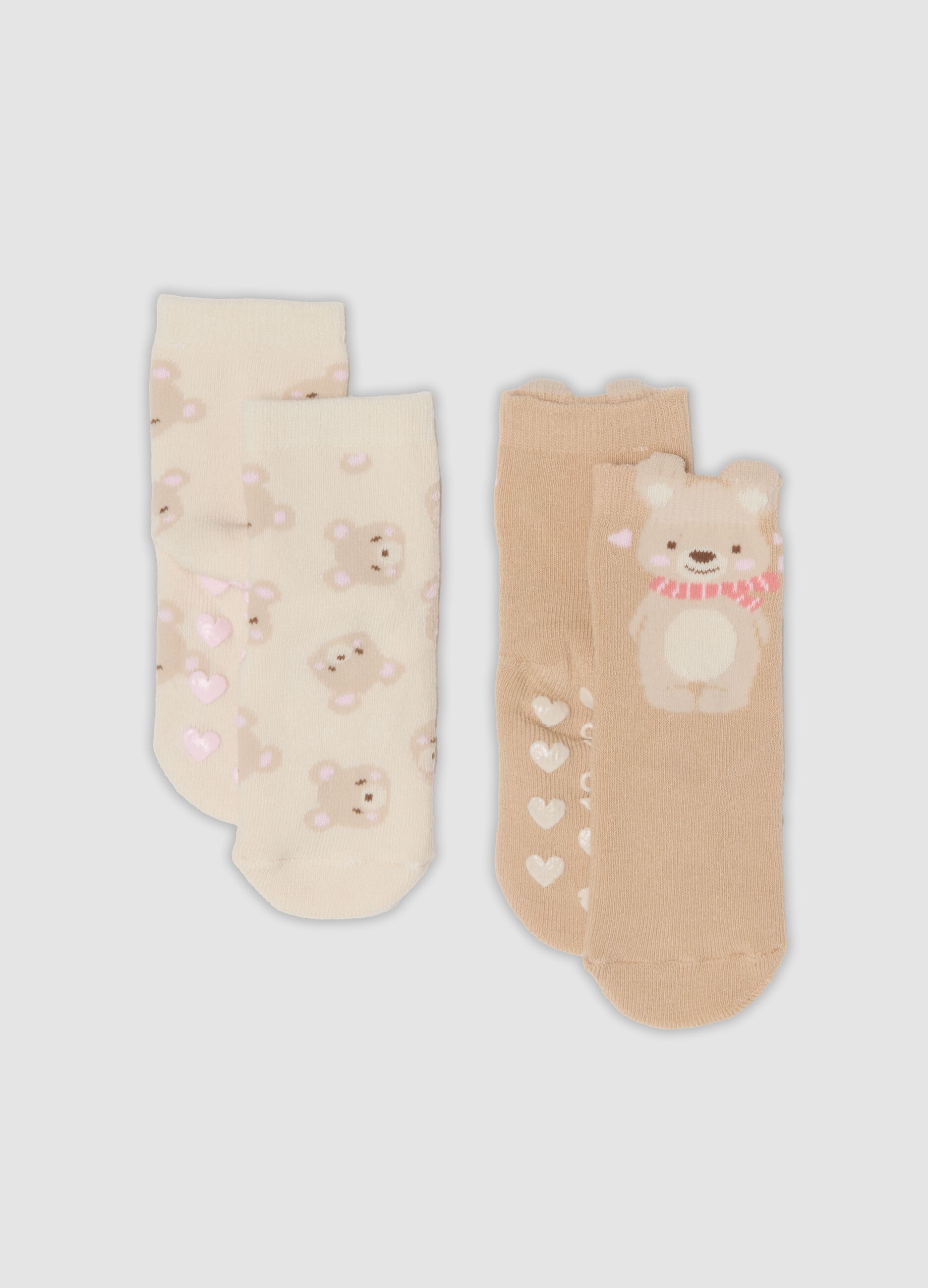 Bipack calze beige chiaro in cotone organico elasticizzato