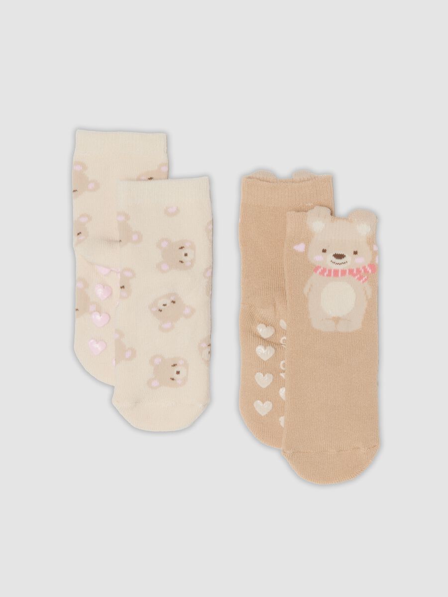 Bipack calze beige chiaro in cotone organico elasticizzato_0