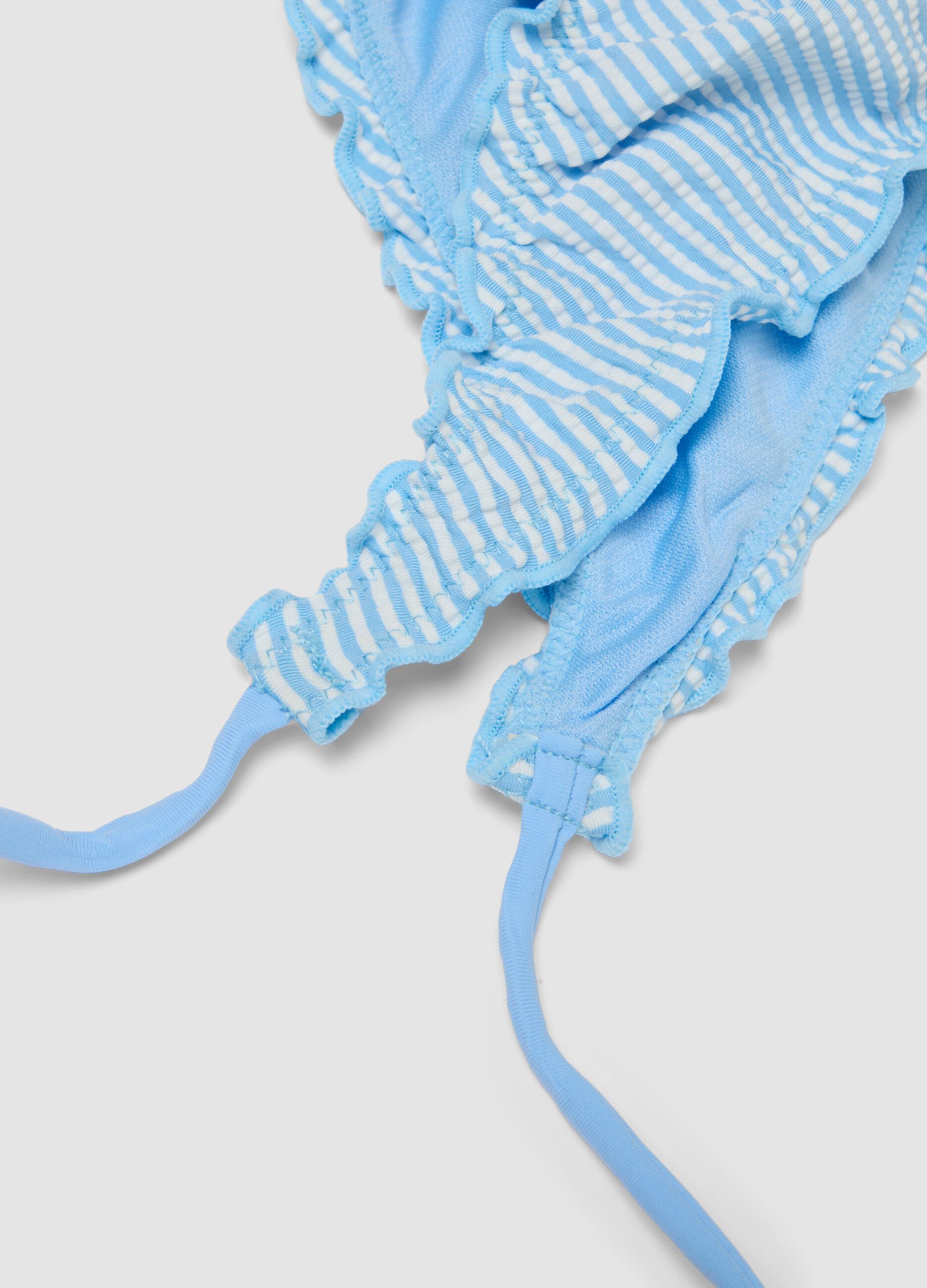 Blue triangle bikini in stretch fabric