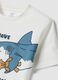 Pigiama corto in puro cotone multicolor da bambino con squali_2