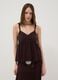 Brown pure viscose crochet tank top, regular fit_0