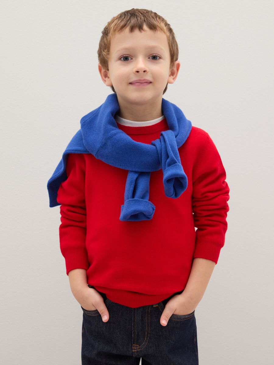 Child's red pure wool jumper regular fit_0