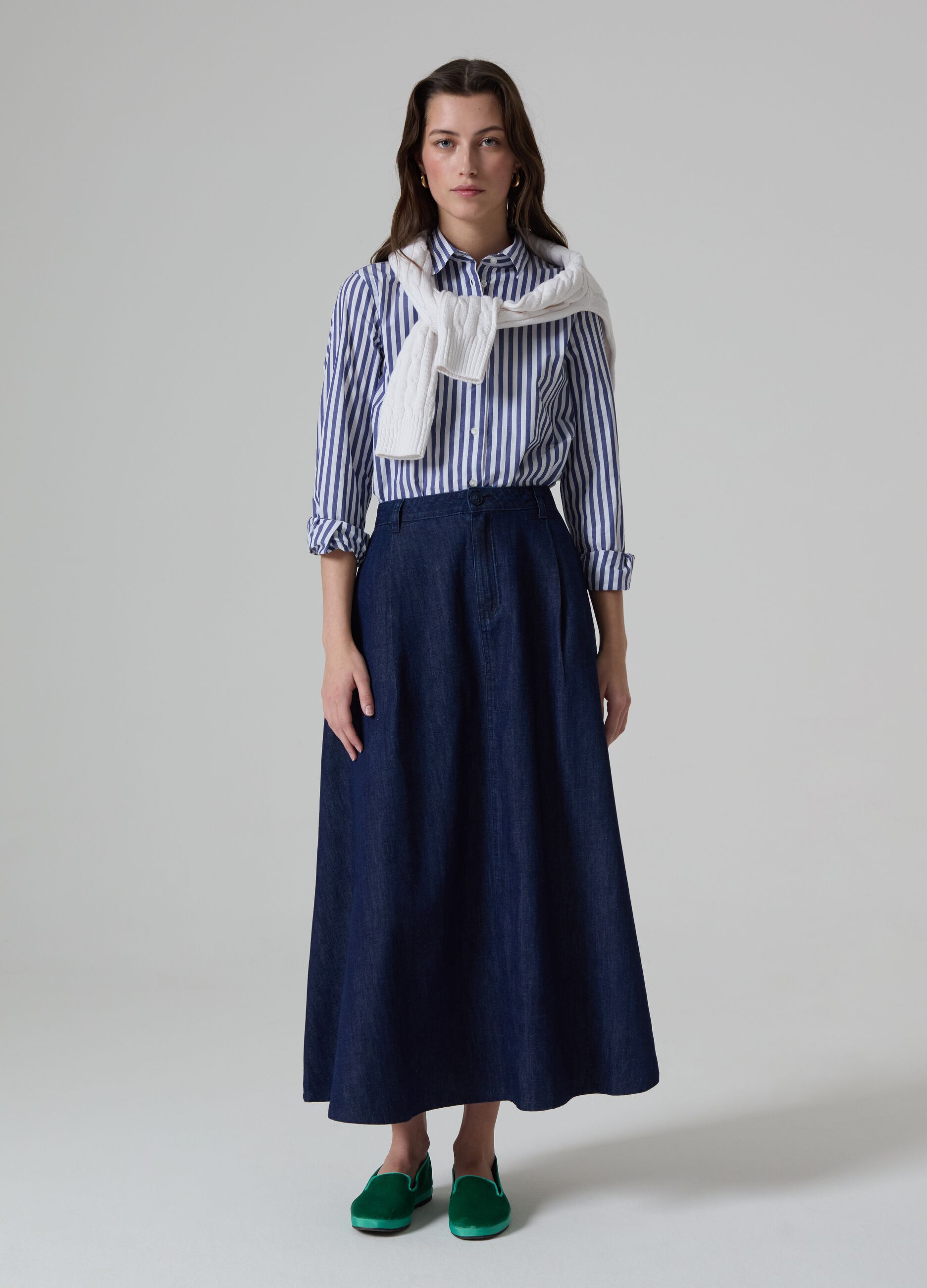 Full midi skirt in denim