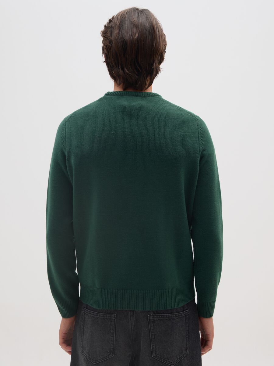 Green crewneck regular fit jumper_2