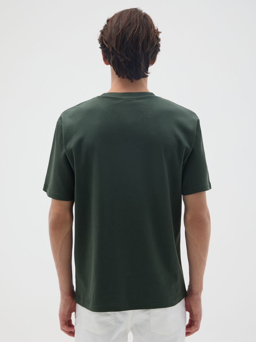 Green Pure Cotton T-shirt - Relaxed Fit_3