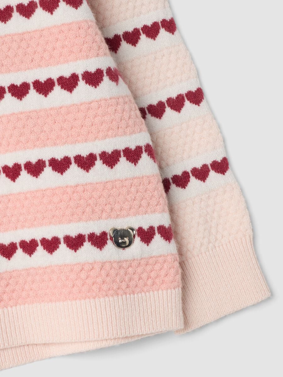 Pink viscose-blend crew-neck jumper, regular fit, with hearts_2