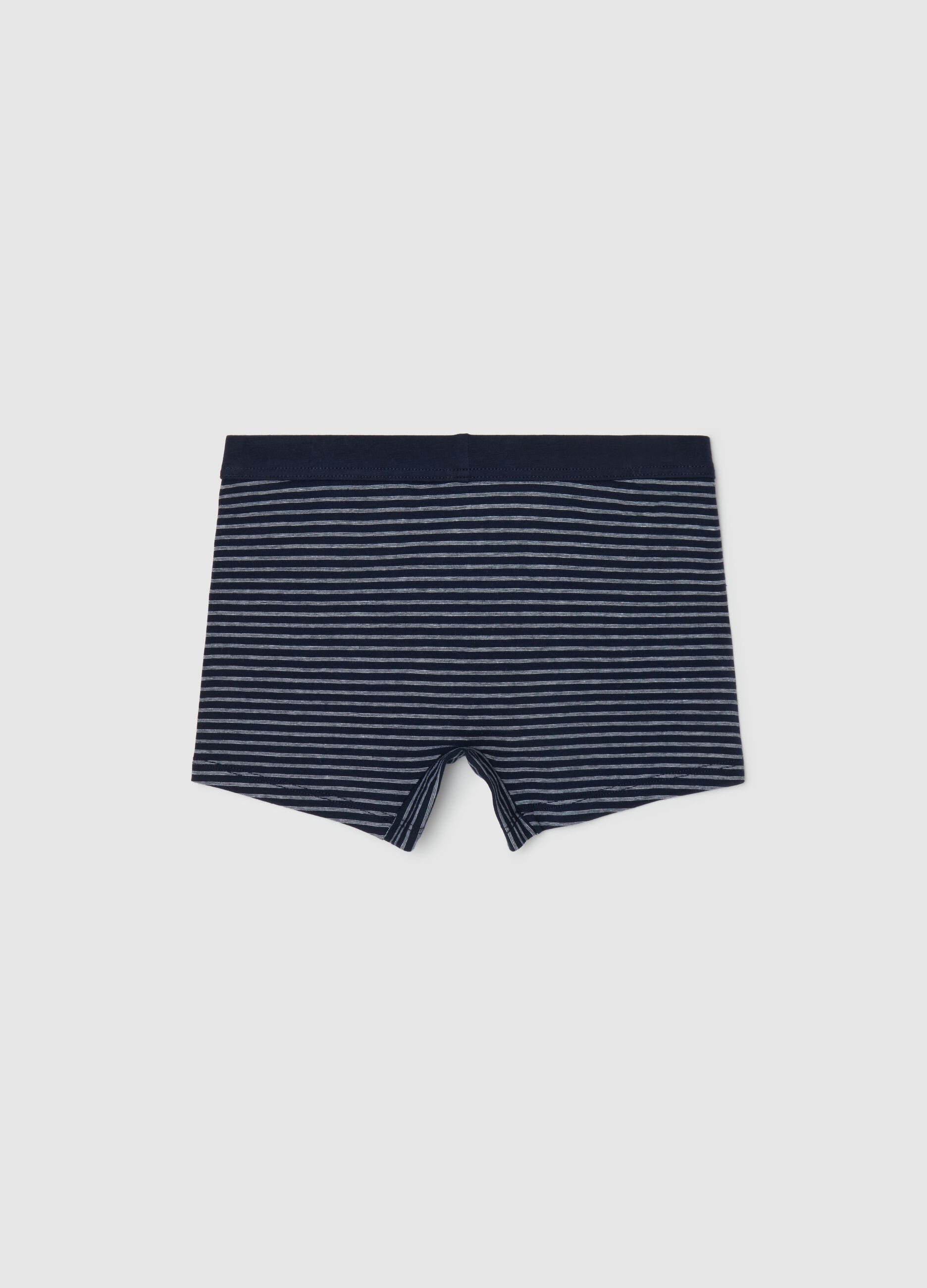 Boxer in cotone stretch in fantasia a righe 