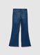Girls' Blue Flare Fit Cotton Blend Jeggings_1