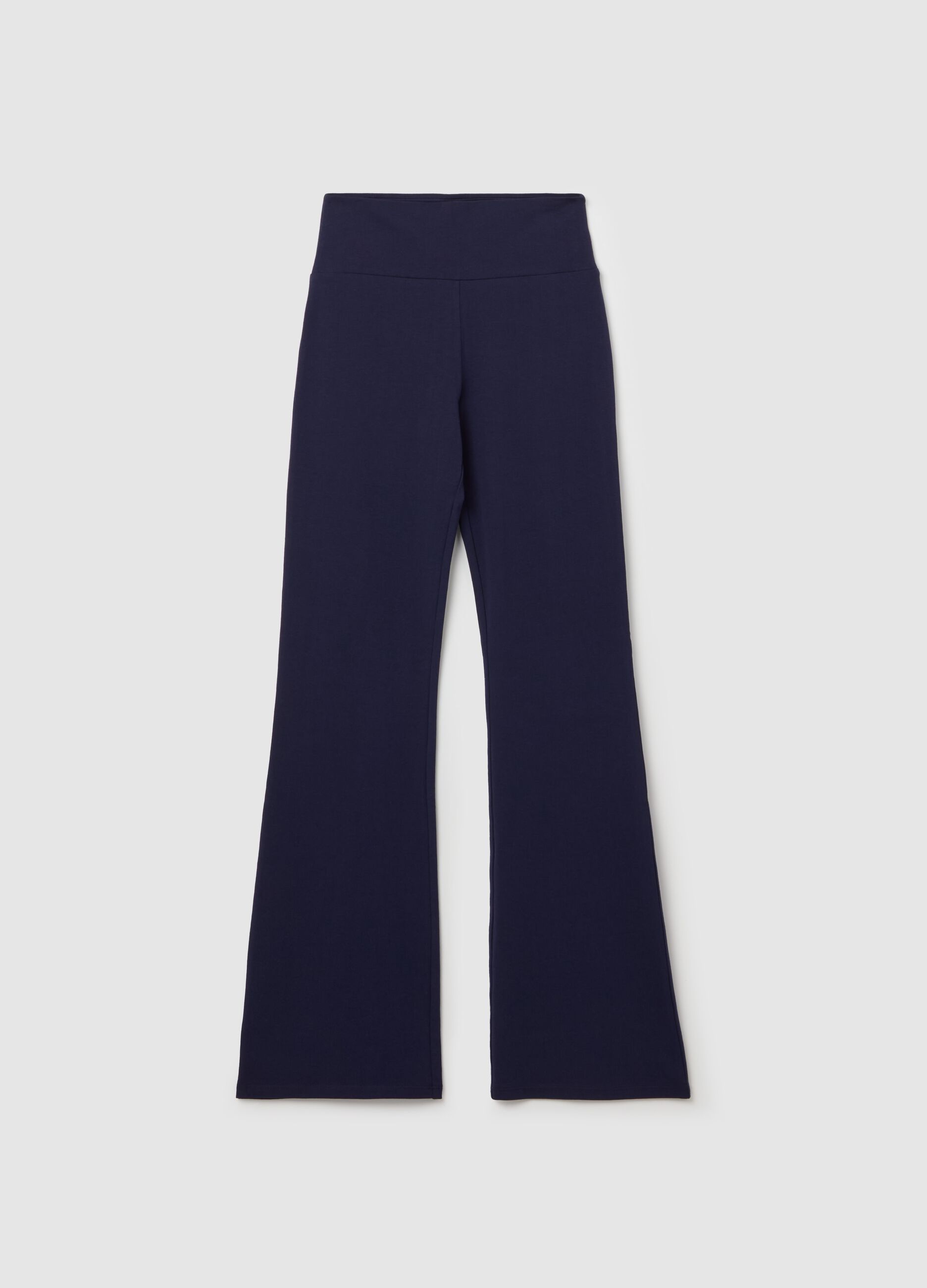 Flare-fit leggings in stretch cotton