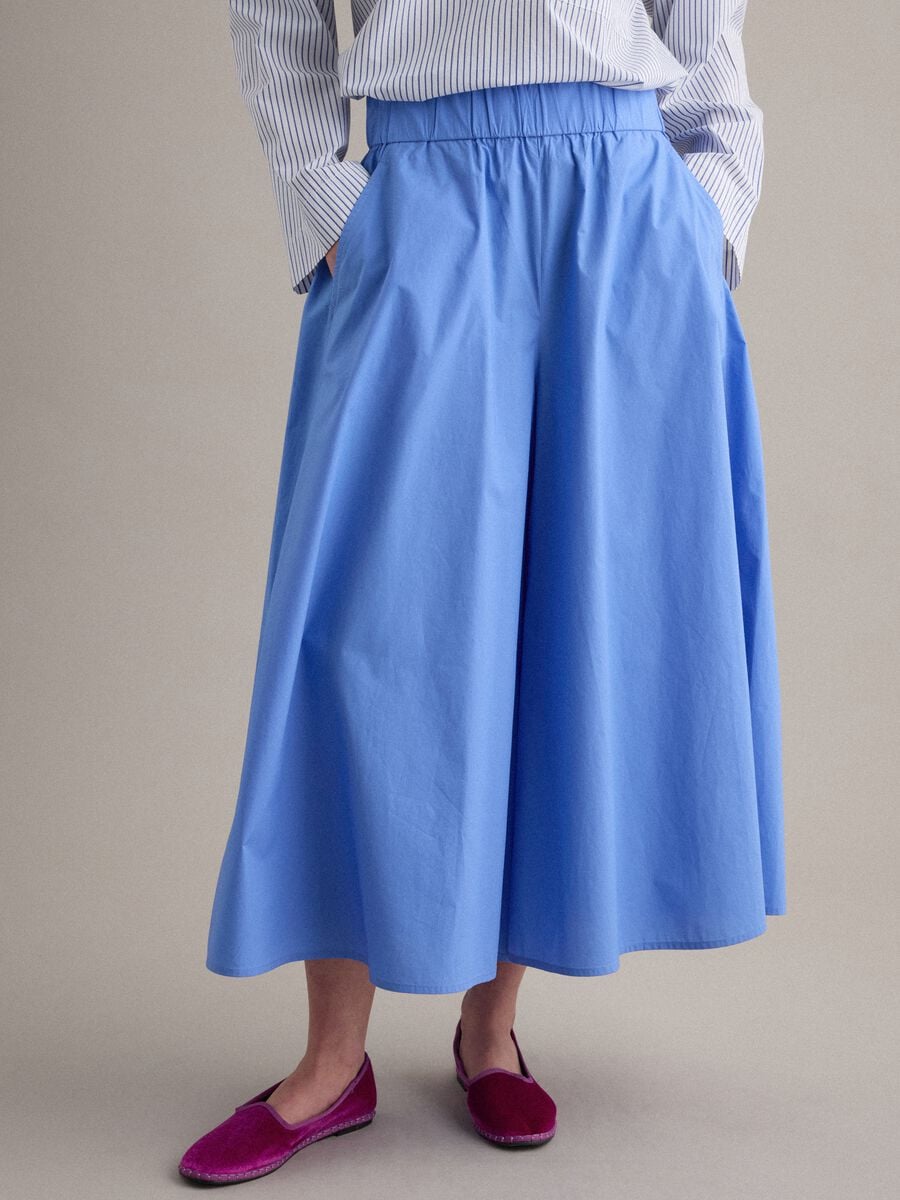 Pantalone gonna azzurro in puro cotone_1