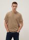 Beige short sleeve pure cotton T-shirt regular fit_0