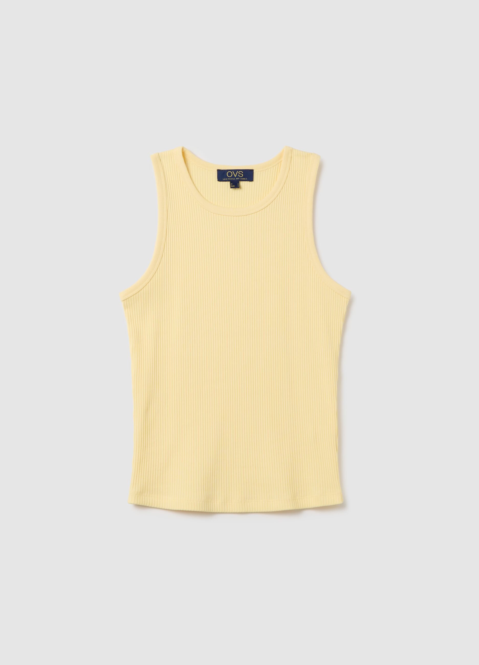 Canotta da donna gialla regular fit