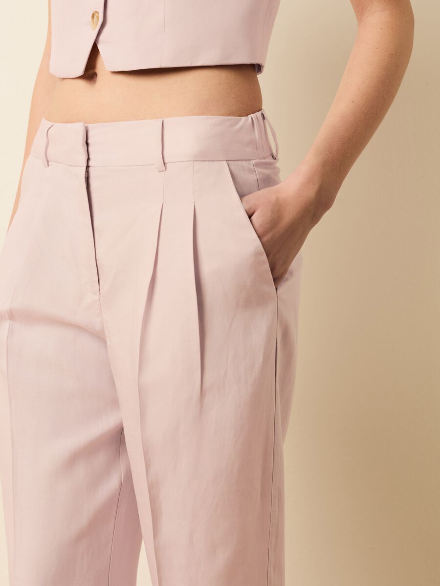 Wide-leg trousers in linen and Lyocell_3