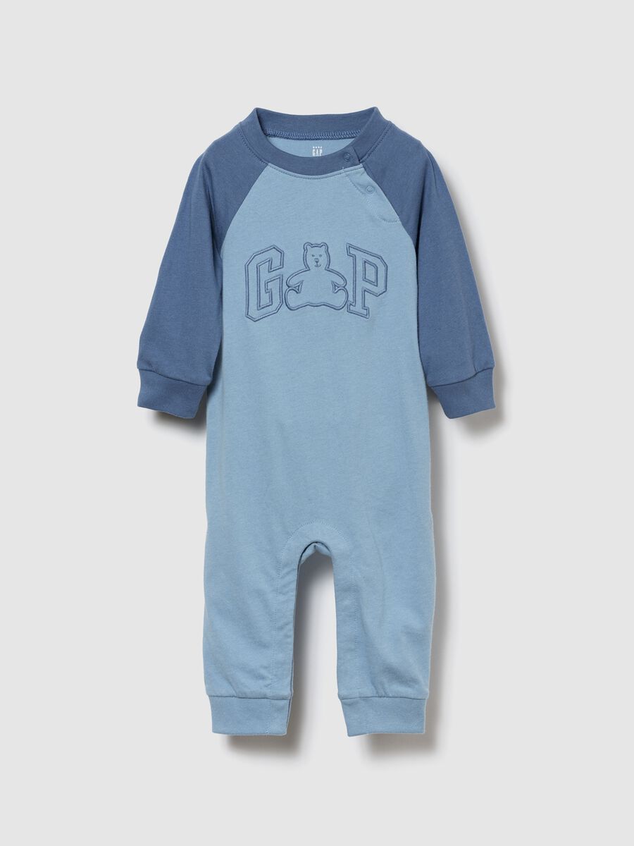 Baby's Blue Cotton Onesie_0