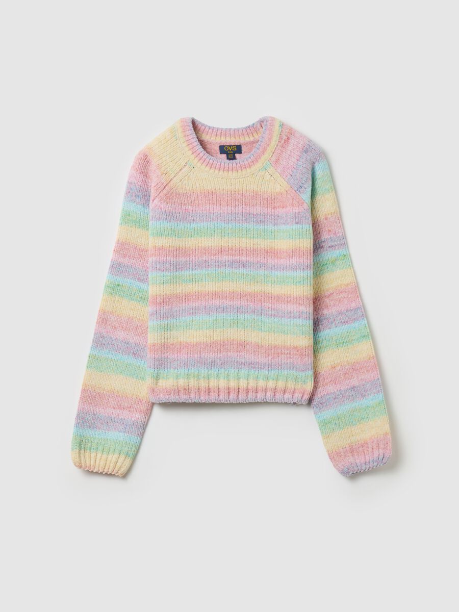 Pullover with multicoloured stripes_3